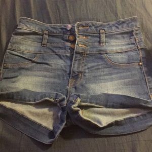 High waisted jean shorts